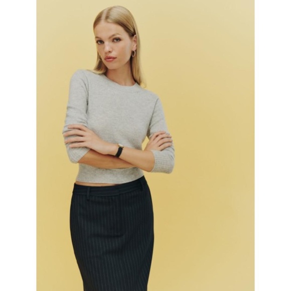 REFORMATION Dana Cashmere Crew Sweater - Picture 1 of 8
